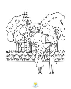 Couple in front of a zoo