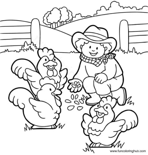 Cute Farm Coloring Page