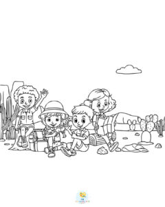 Desert camping coloring page