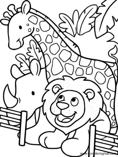 Easy Zoo Coloring Pages