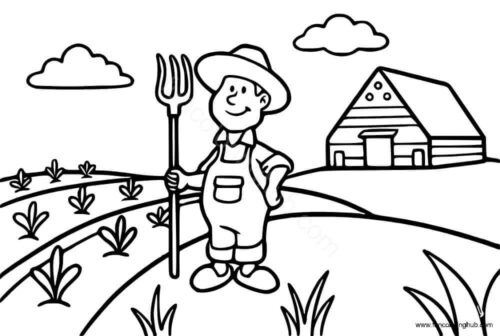 Farm Coloring Page For Preschoolers