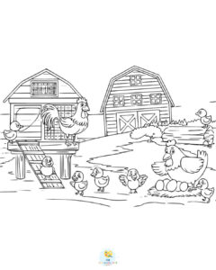 Farm coloring pages PDF