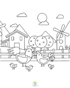 Farm coloring pages for preschoolers