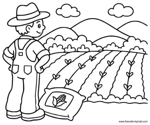 Farmer Coloring Page