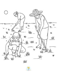 Farmers coloring page