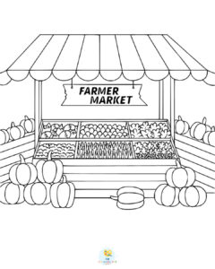 Farmer's market coloring page