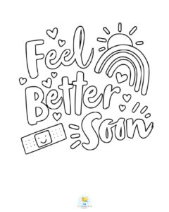 Feel better soon coloring page