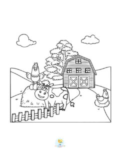 Funny farm coloring page