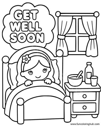 Get Well Soon Coloring Pages PDF