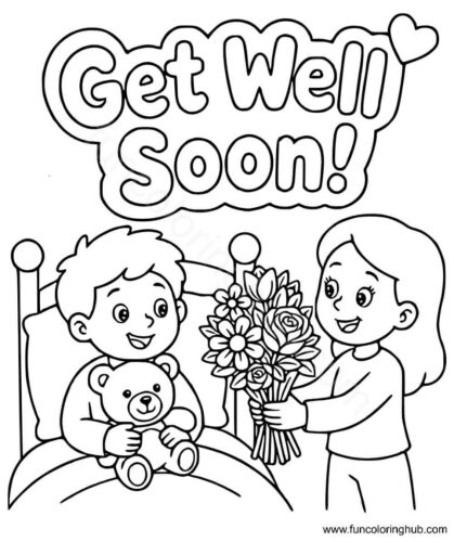 Get Well Soon Friend Coloring Page