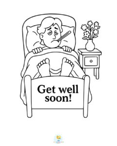 Get Well Soon coloring page for adults