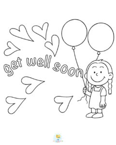 Get well soon girl coloring page