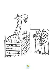 Giraffe enclosure coloring page