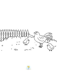 Hen with her chicks