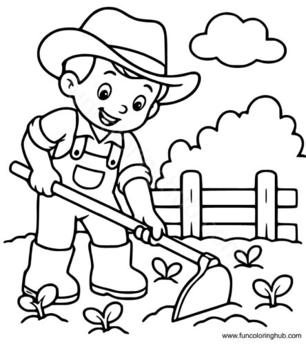 Little Farmer coloring page