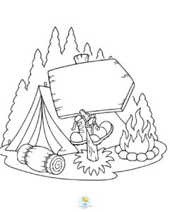 Outdoor camping coloring pages
