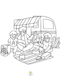 RV Camping coloring page