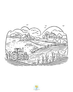 Rural farm coloring page