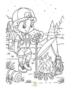 Scout camper coloring page