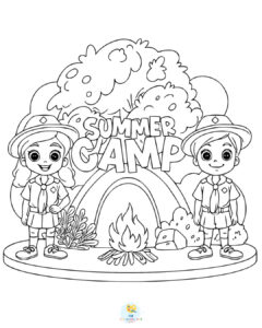 Summer camp coloring pages