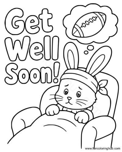 Unwell Rabbit Coloring Page