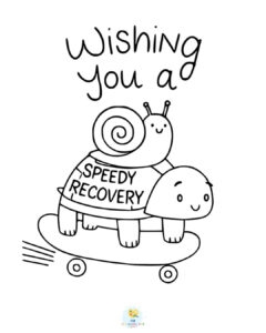 Wishing you a speedy recovery coloring page