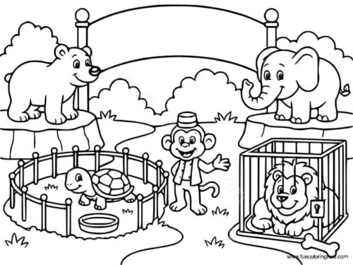 Zoo Animal Coloring Pages Kindergarten