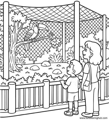 Zoo Birds Coloring Pages