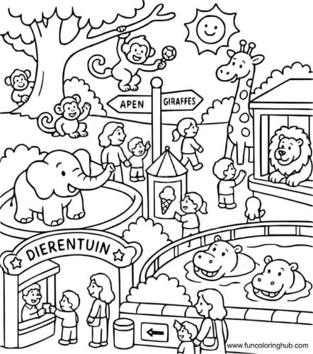Zoo Coloring Pages For Preschoolers