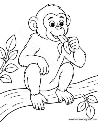 Zoo Monkey Coloring Page