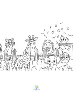 Zoo animals coloring PDF