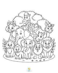 Zoo animals coloring pages