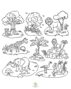 Zoo coloring pages for adults
