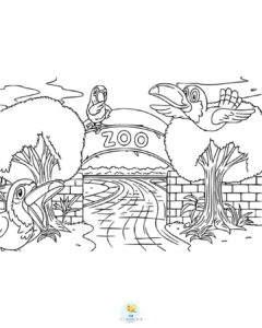 Zoo colouring page
