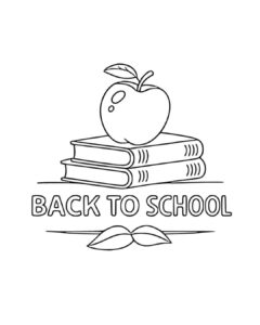 Apple on top of books