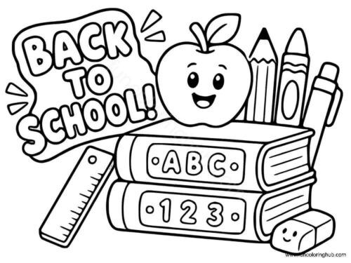 Back To School Coloring Sheets Back To School Coloring Sheets