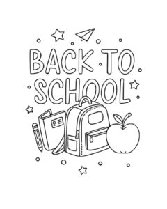 Back to School colouring pages
