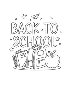 Easy back to school coloring pages
