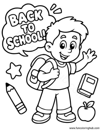 First Day Of School Coloring Page First Day Of School Coloring Page