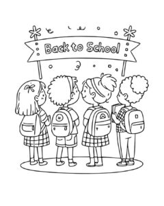 First day of school coloring page