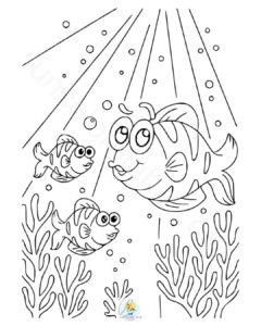 Fish under the sea coloring page