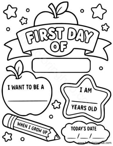 Free Printable First Day Of School Coloring Pages Free Printable First Day Of School Coloring Pages