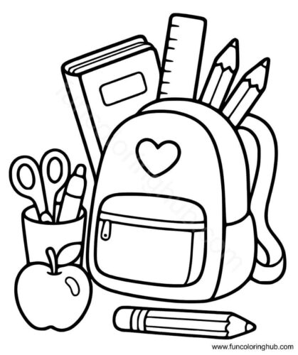 Free Printable School Supplies Coloring Pages Free Printable School Supplies Coloring Pages