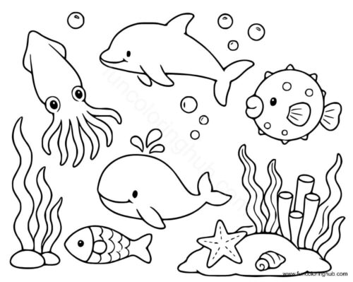 Ocean Animals Coloring Pages