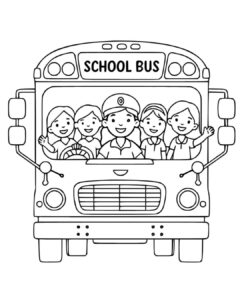 School bus coloring page