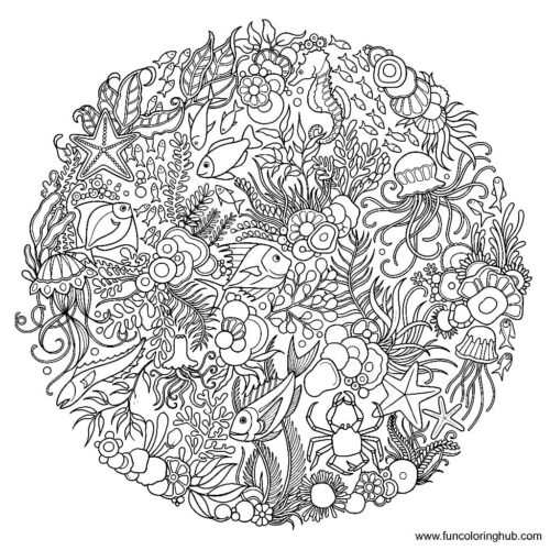 Under The Sea Coloring Pages For Adults
