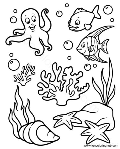 Under The Sea Coloring Pages For Preschoolers