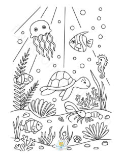Under the sea coloring pages for toddlers