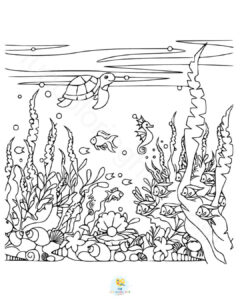 Under the sea creatures coloring page