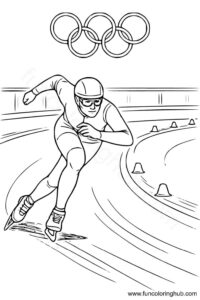 Long Track Speed Skating Winter Olympics coloring page